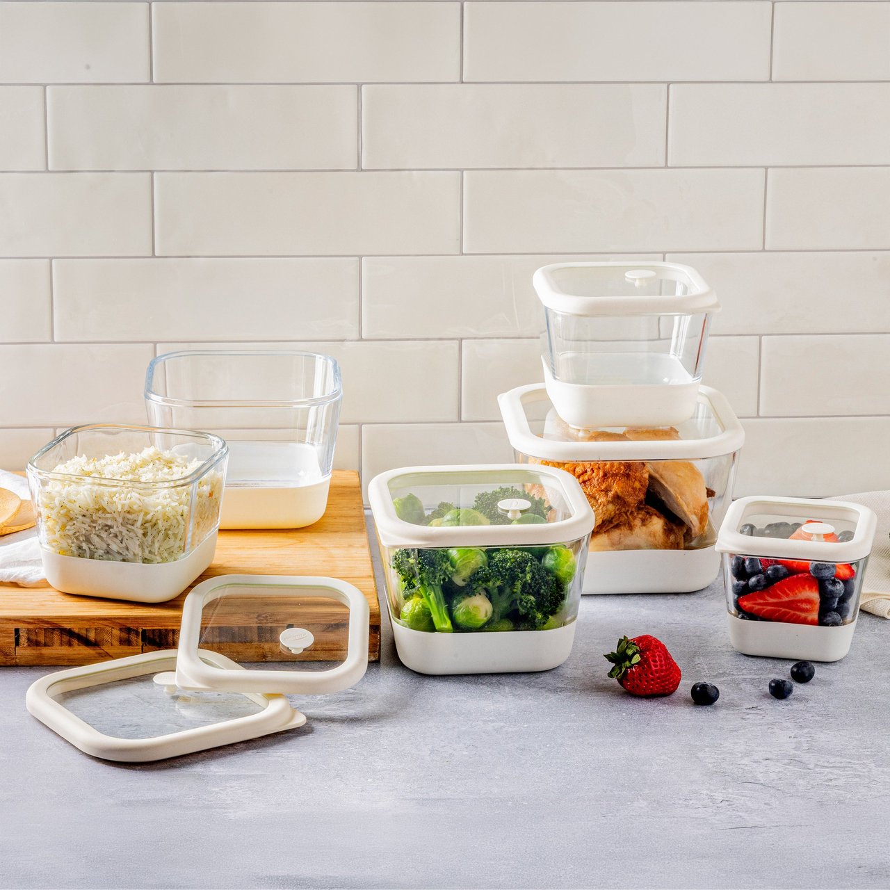 Trudeau 12-Piece Clever Seal Glass Airtight Food Storage Set - Image 1