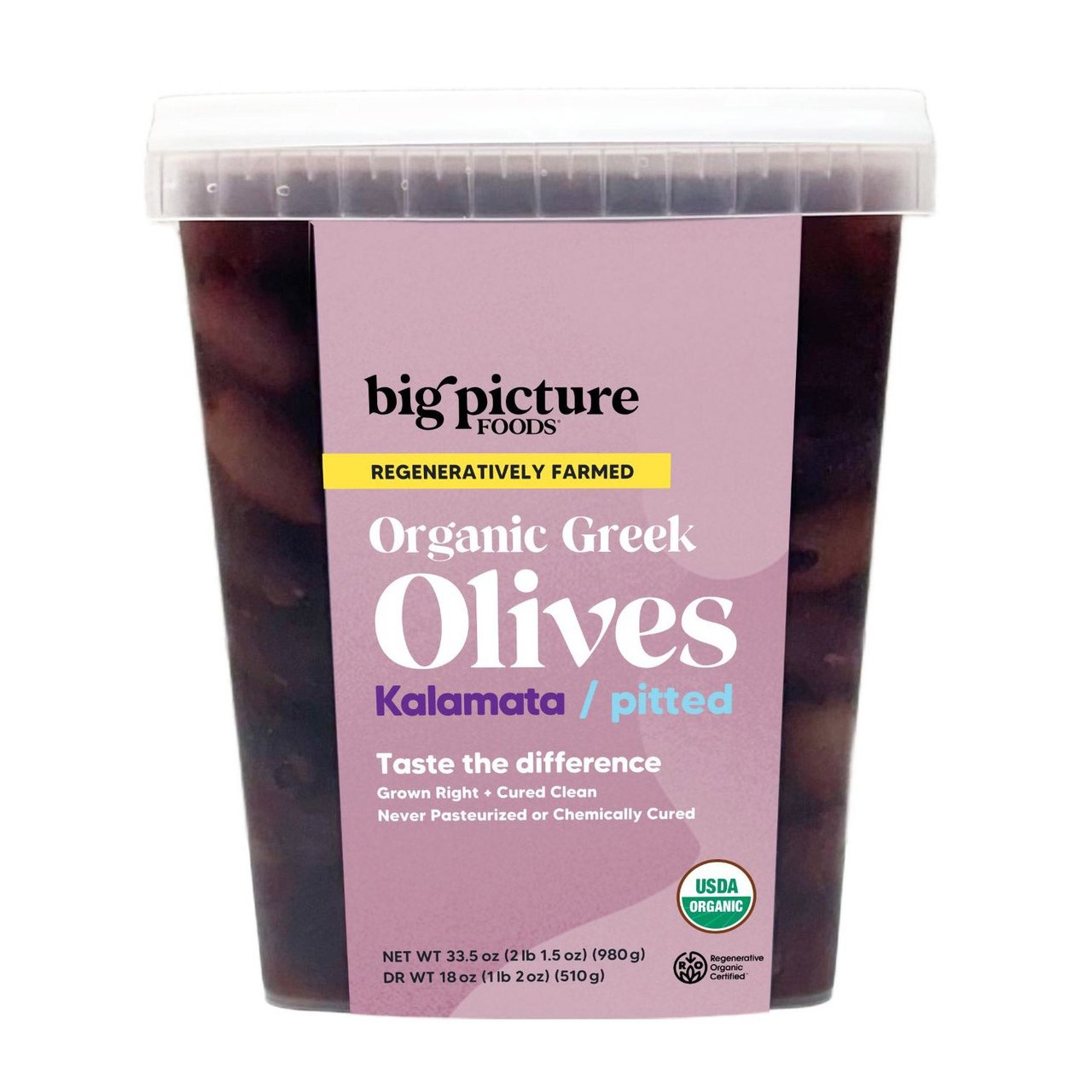 Big Picture Foods Organic Kalamata Olives 33.5 oz - Image 1