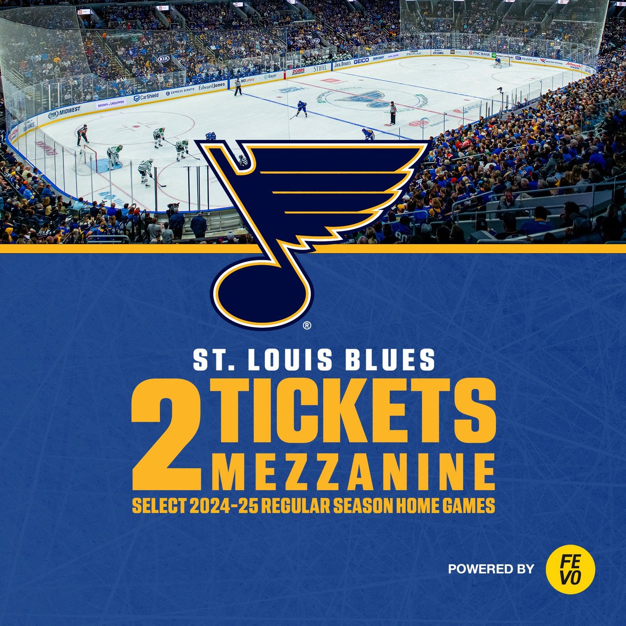 NHL St. Louis Blues 2 Mezzanine End Tickets (Non-Refundable)