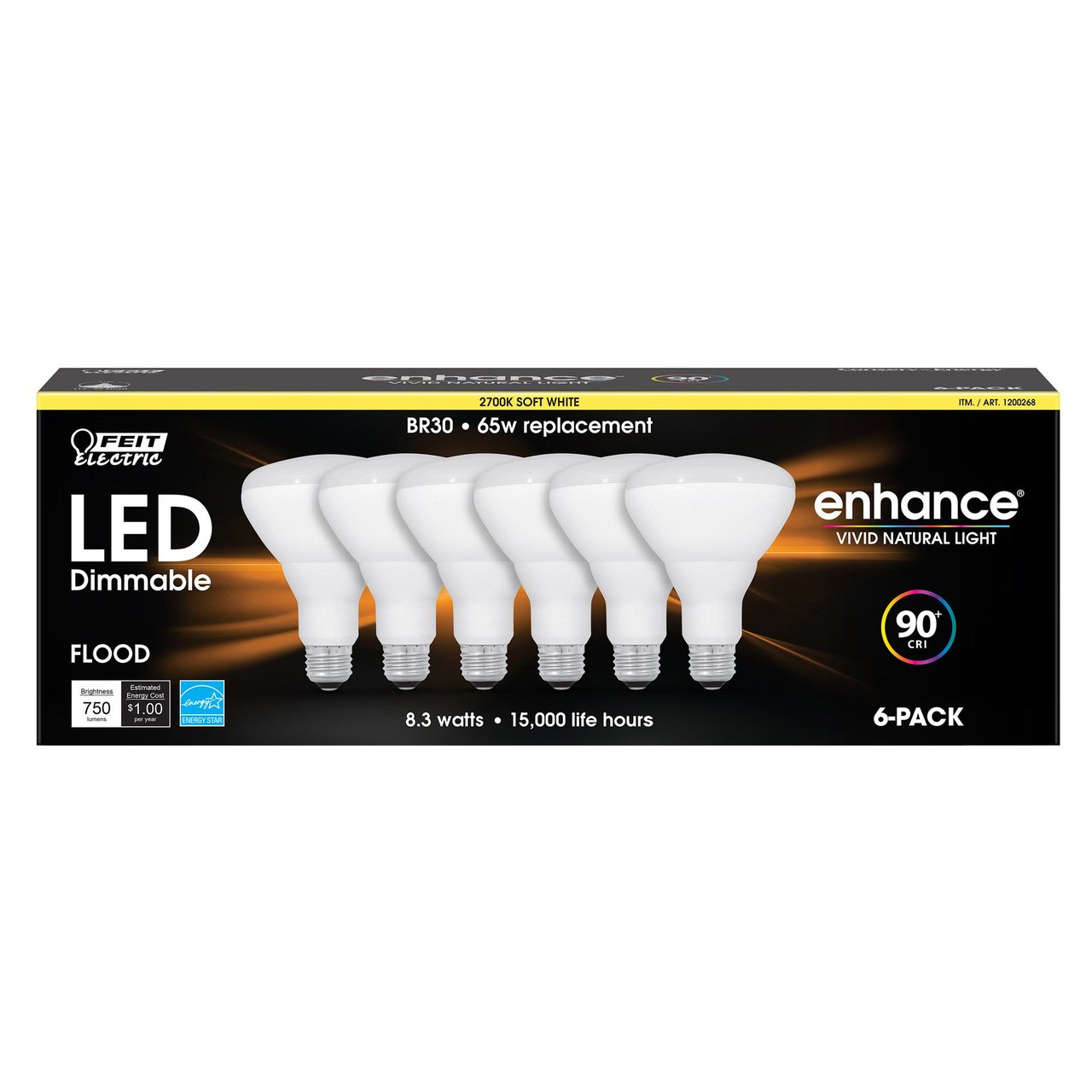 Feit Electric LED BR30 Flood 6 Pack Soft White