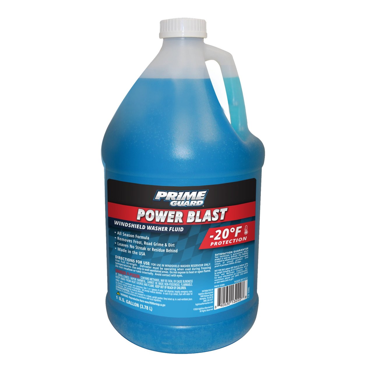 Prime Guard Power Blast Windshield Washer Fluid, 6 x 1 Gallon Bottles