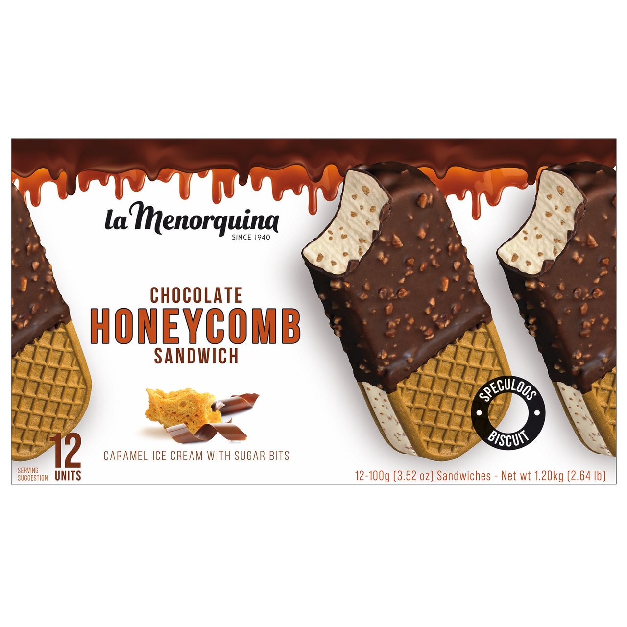 La Menorquina Chocolate Honeycomb Sandwich 12/3.5 oz (1.32 qt) - Image 1