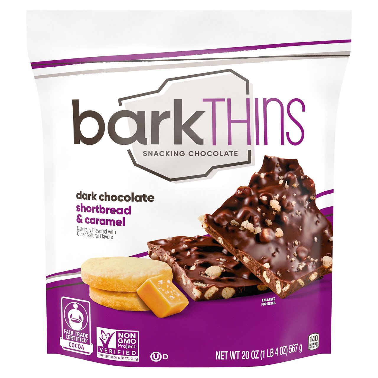 barkTHINS Dark Chocolate Shortbread & Caramel 20 oz (1.25 lbs) - Image 1