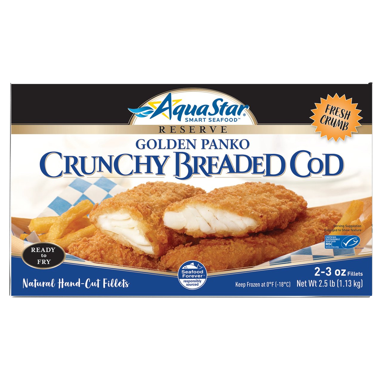 Aqua Star Golden Panko Breaded Cod Fillets, 2.5 lbs - Image 1