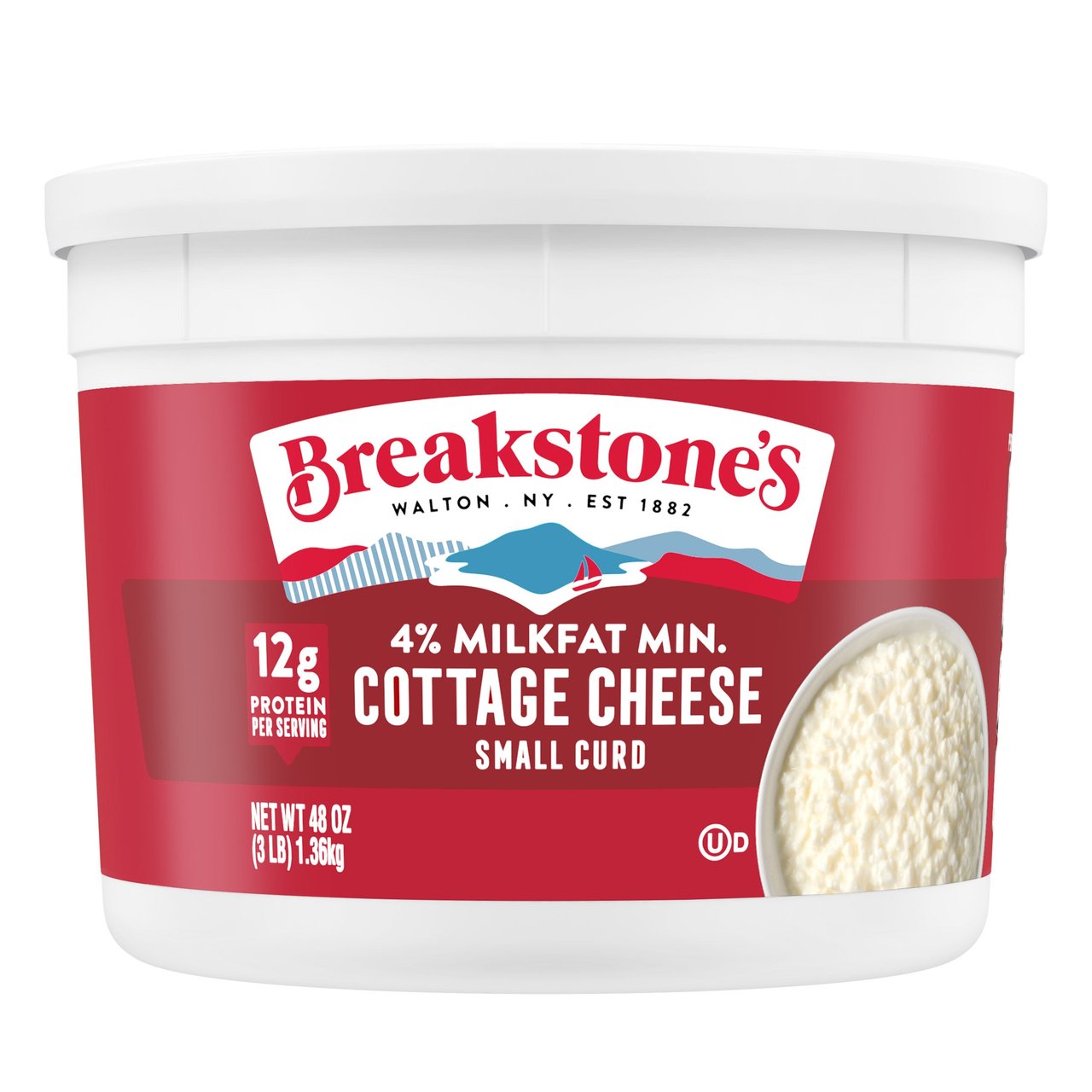 Breakstone's 4% Cottage Cheese 48 oz (3 lbs) - Image 1