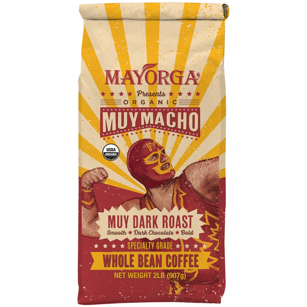 Mayorga Coffee Organic Muy Macho Dark Roast Whole Bean Coffee, 2 lbs - Image 1