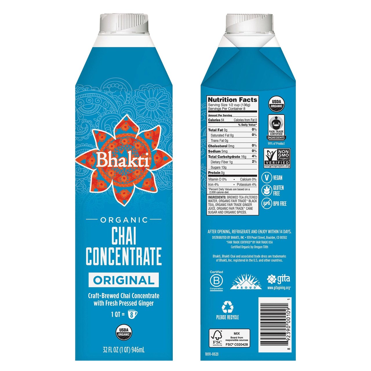 Bhakti Chai Concentrate Original 32 Ounce - Image 1