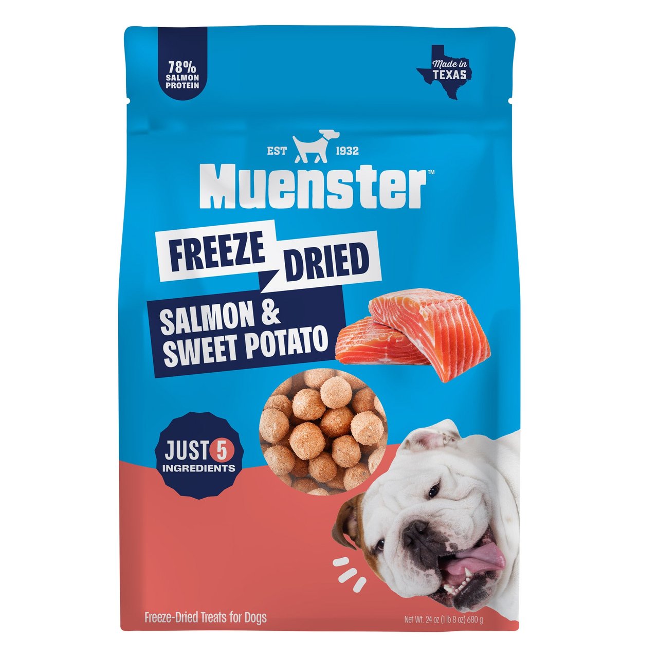 Muenster Freeze-Dried Salmon & Sweet Potato Pet Treats 24 oz - Image 1