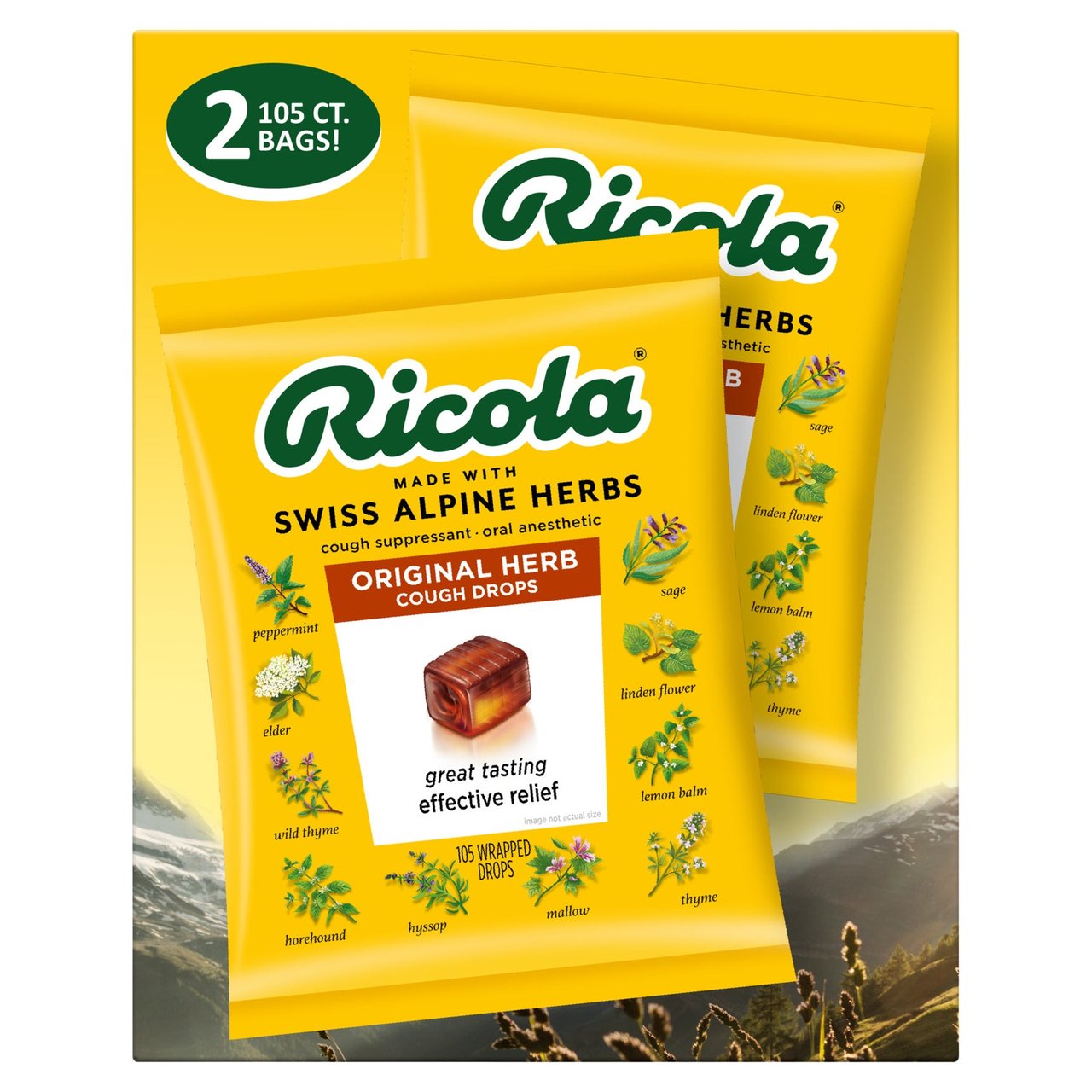 Ricola Original Natural Herb Drops 2x105 Count - Image 1