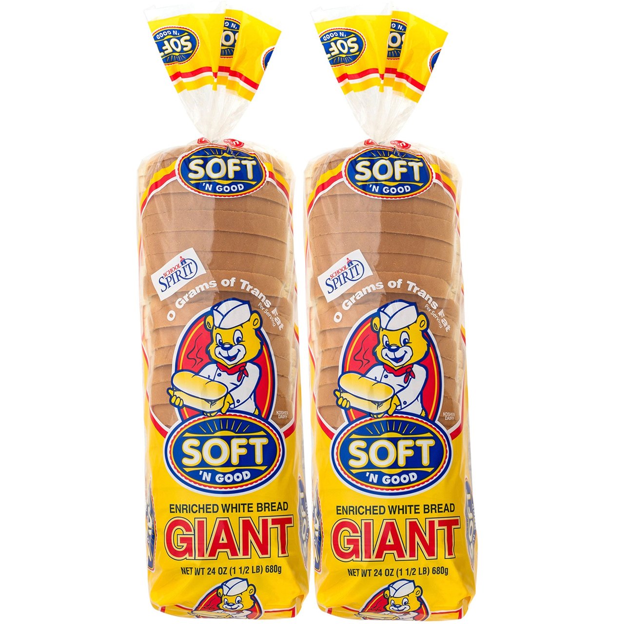 Soft 'N Good Giant White Bread, 2 x 22 oz Loaves - Image 1