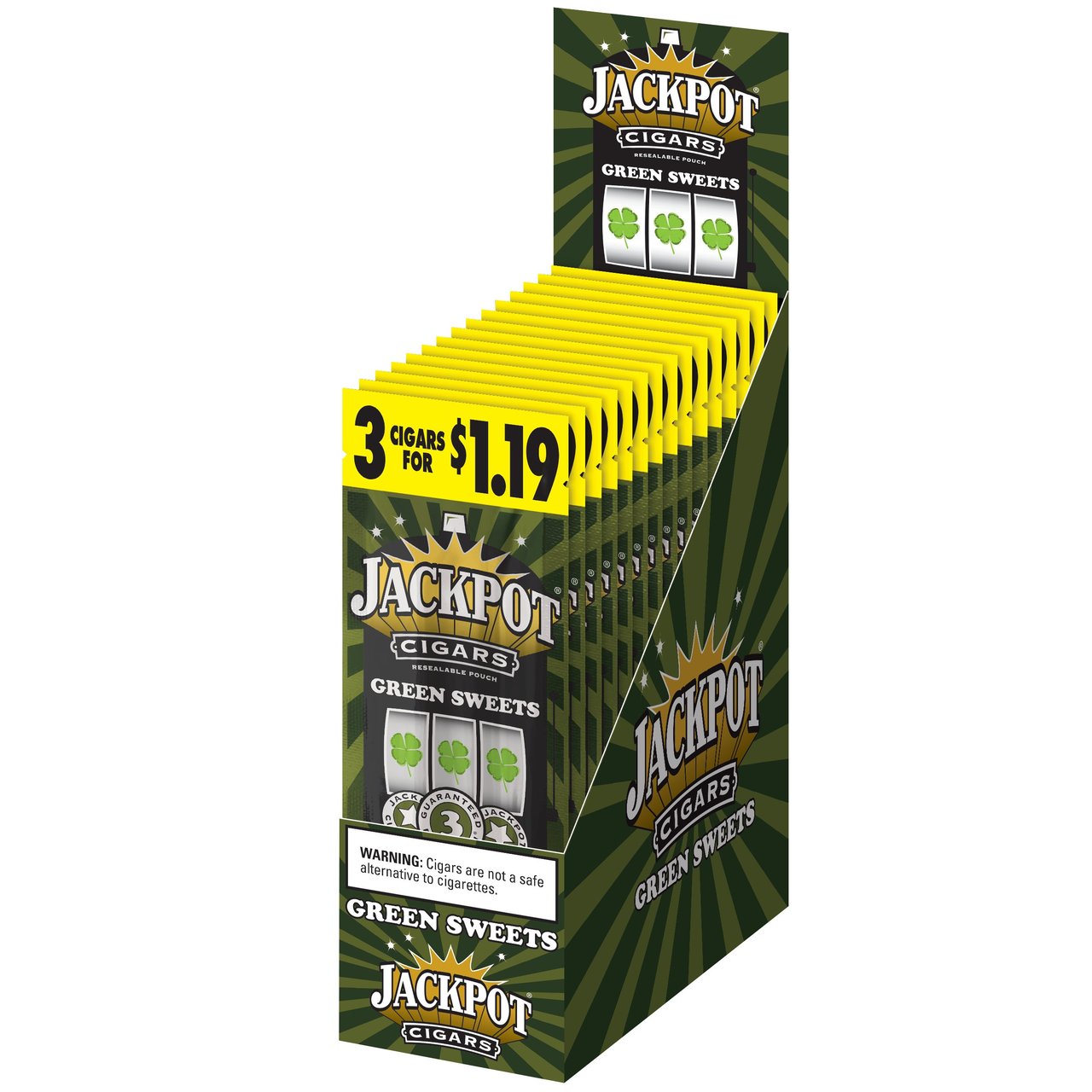 Jackpot Green Sweets Cigarillos, 15 Packs of 3ct, $1.19 Pre-Priced