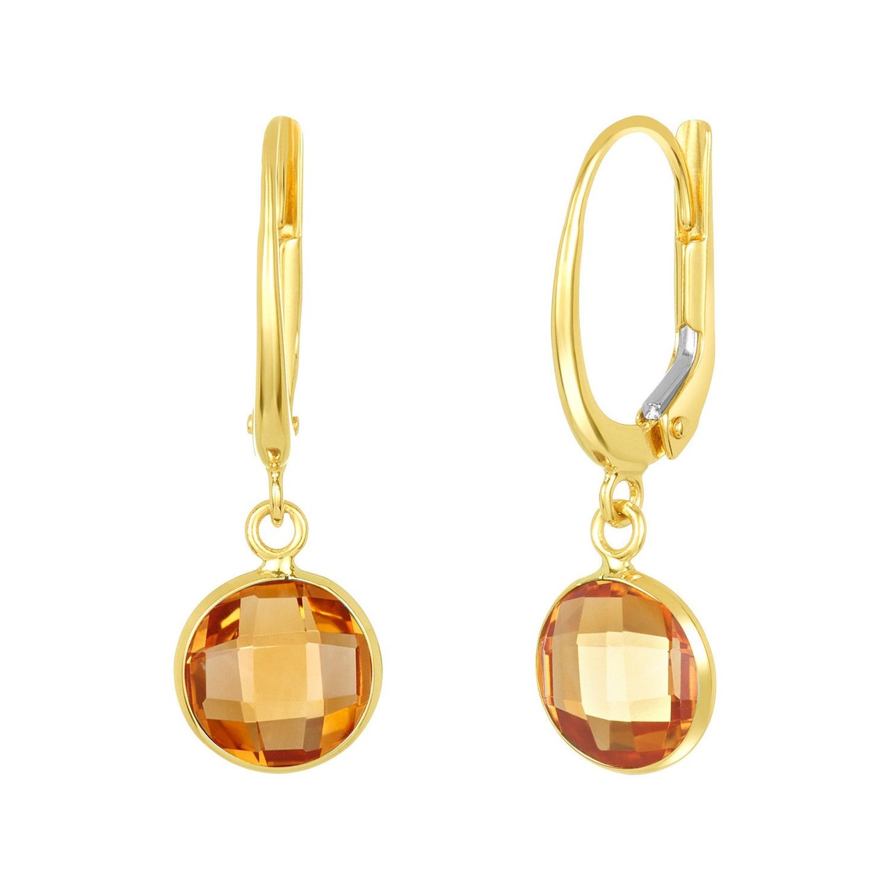 14kt Yellow Gold 8mm London Blue Topaz Earrings - Image 1