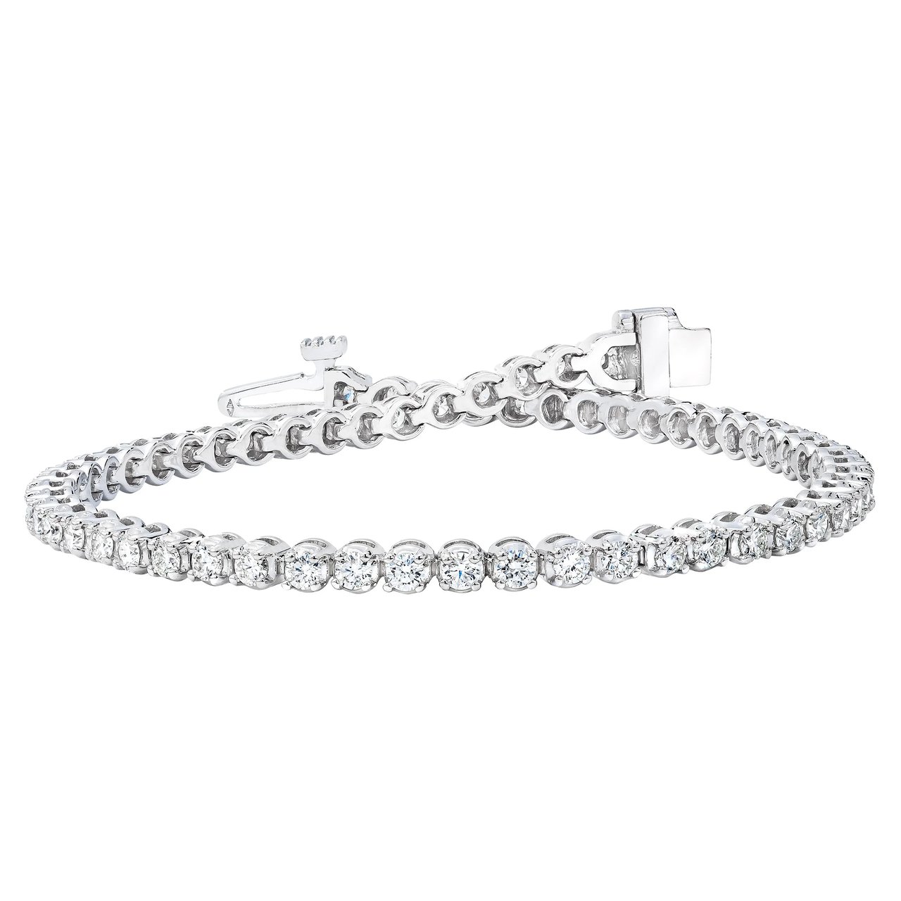 14kt White Gold VS2 I 2.0ctw Round Diamond Tennis Bracelet - Image 1