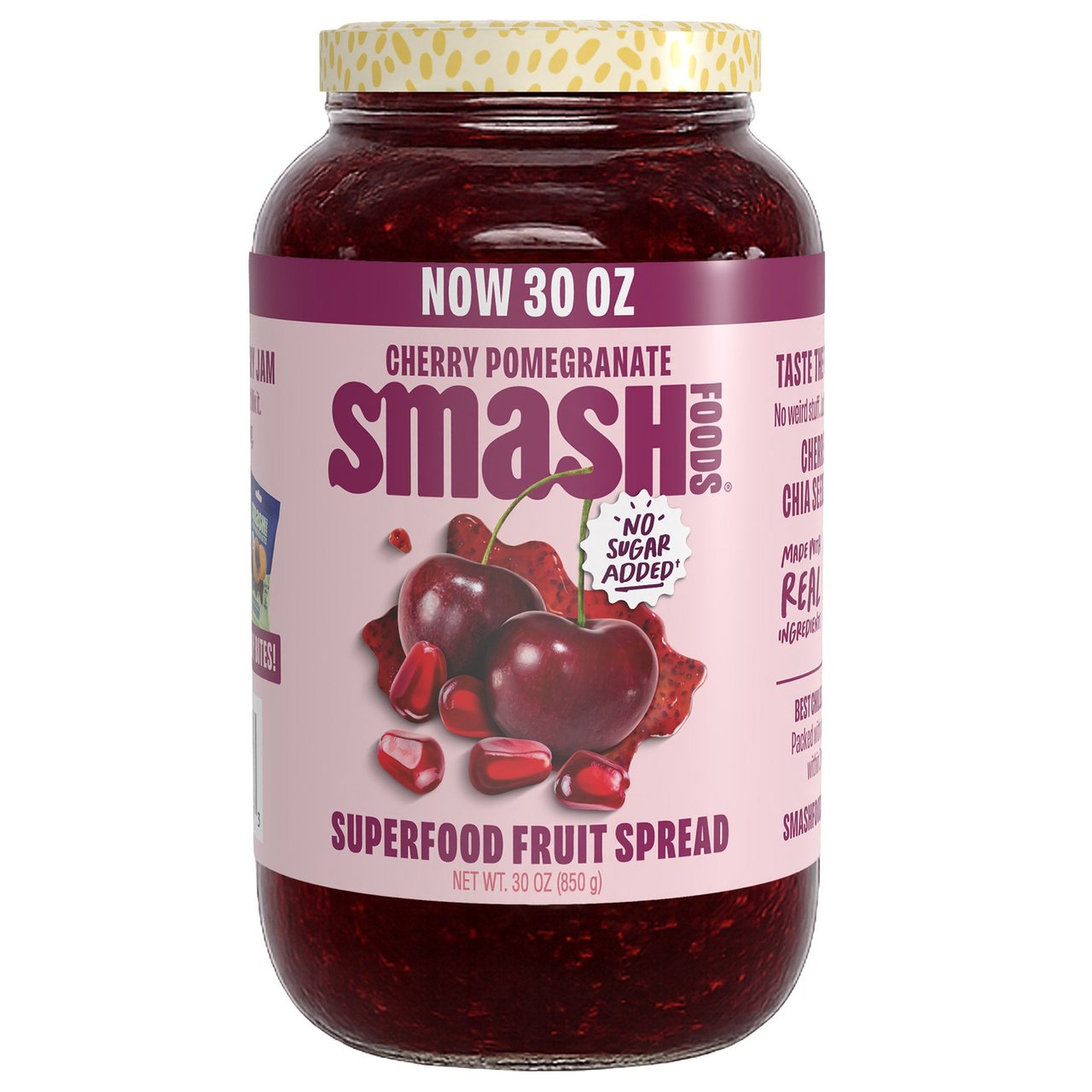 Smash Foods Cherry Pomegranate Superfood Fruit Spread, 30 oz - Image 1