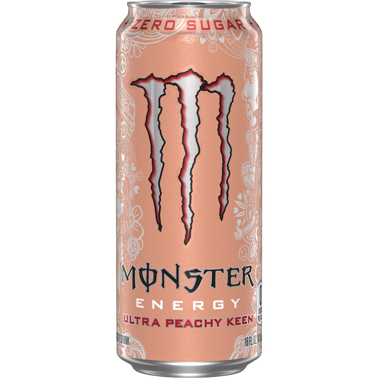 Monster Energy Ultra Peachy Keen, Zero Sugar Energy Drink, 24-Pack, 16 fl oz Cans - Image 1