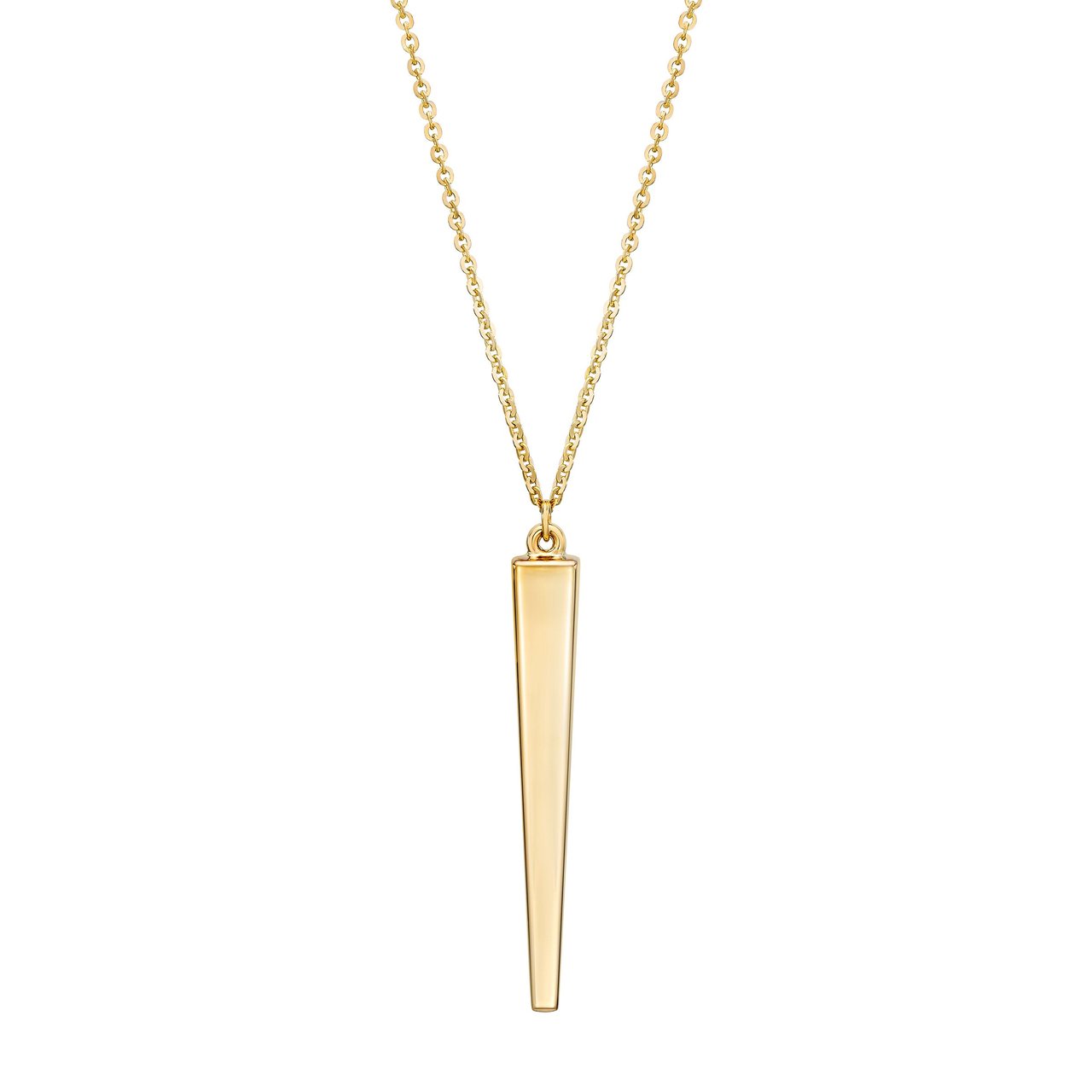 14KT Yellow Gold Stiletto Pendant 18" - Image 1