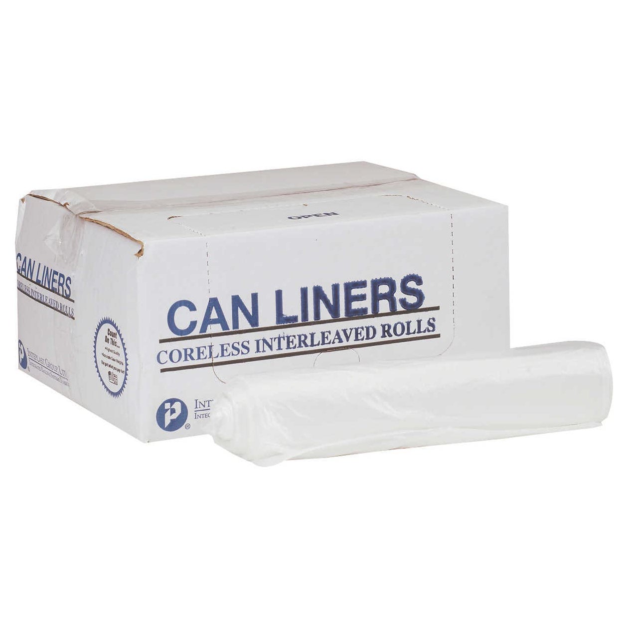 Inteplast Group 56-Gallon Natural Can Liners, 200 CT