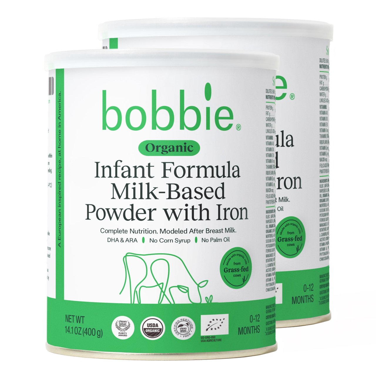 Bobbie Organic Infant Formula 14.1 oz, 2-Pack - Image 1