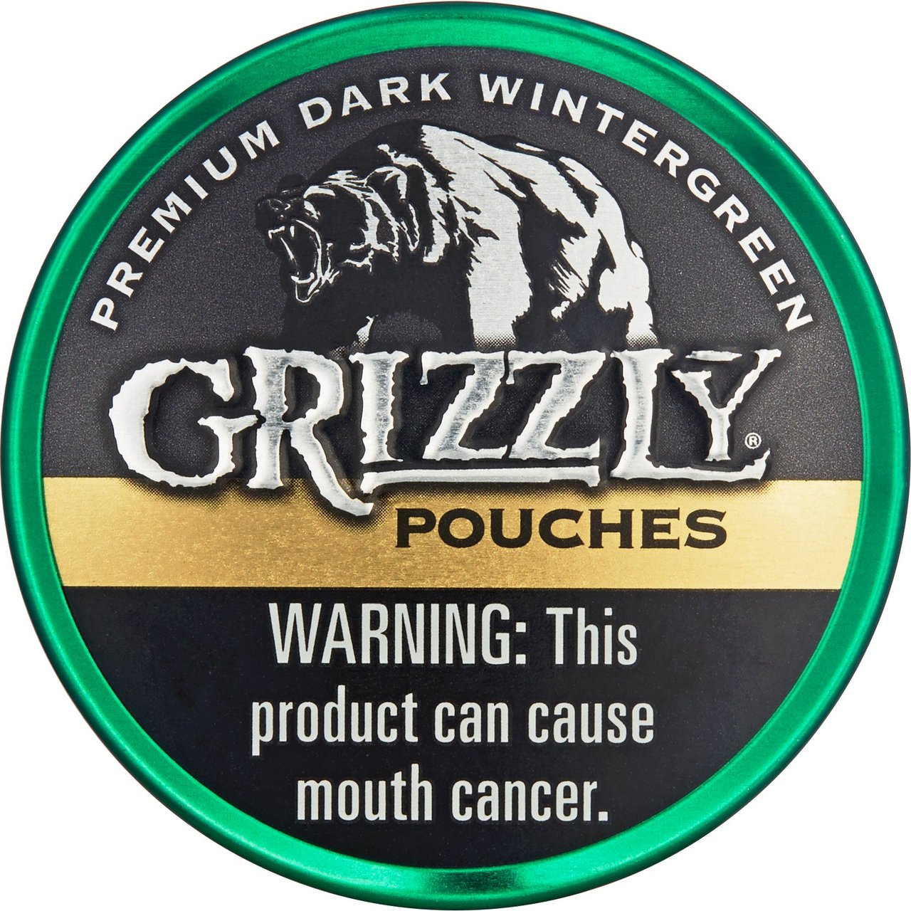 Grizzly Premium Dark Wintergreen Moist Snuff Pouches, 5 Pack / 0.84 oz - Image 1