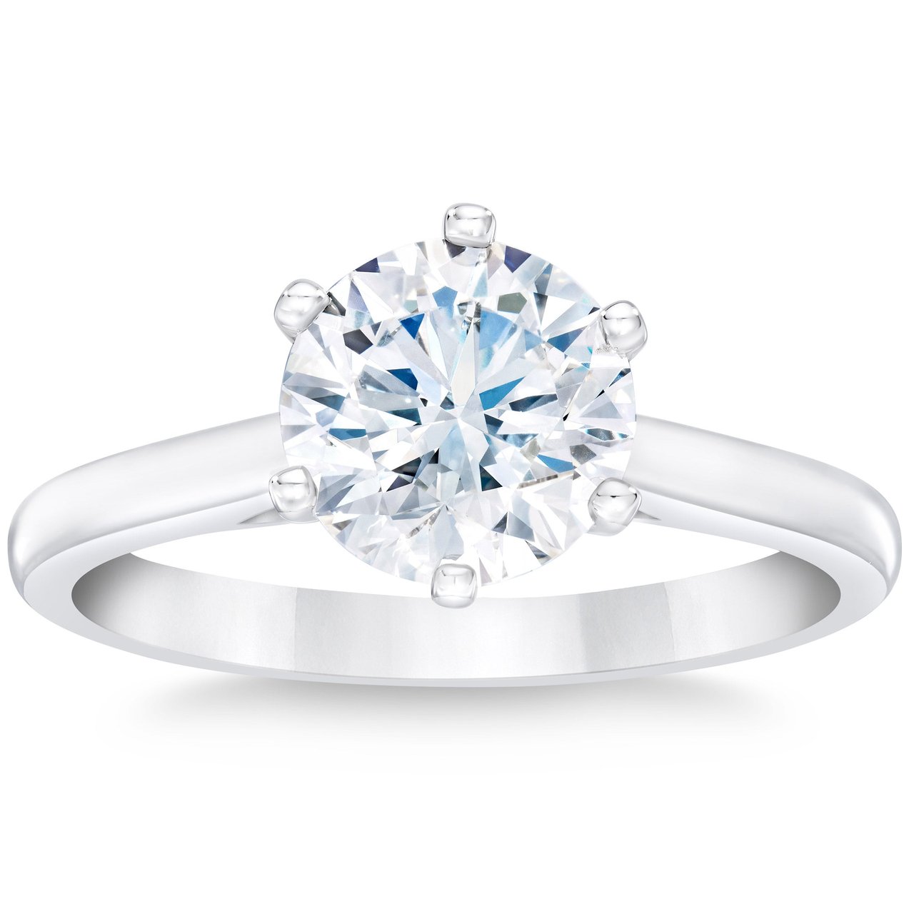 2.00 CT Round Brilliant Platinum Solitaire Ring, VS2, I Color - Image 1