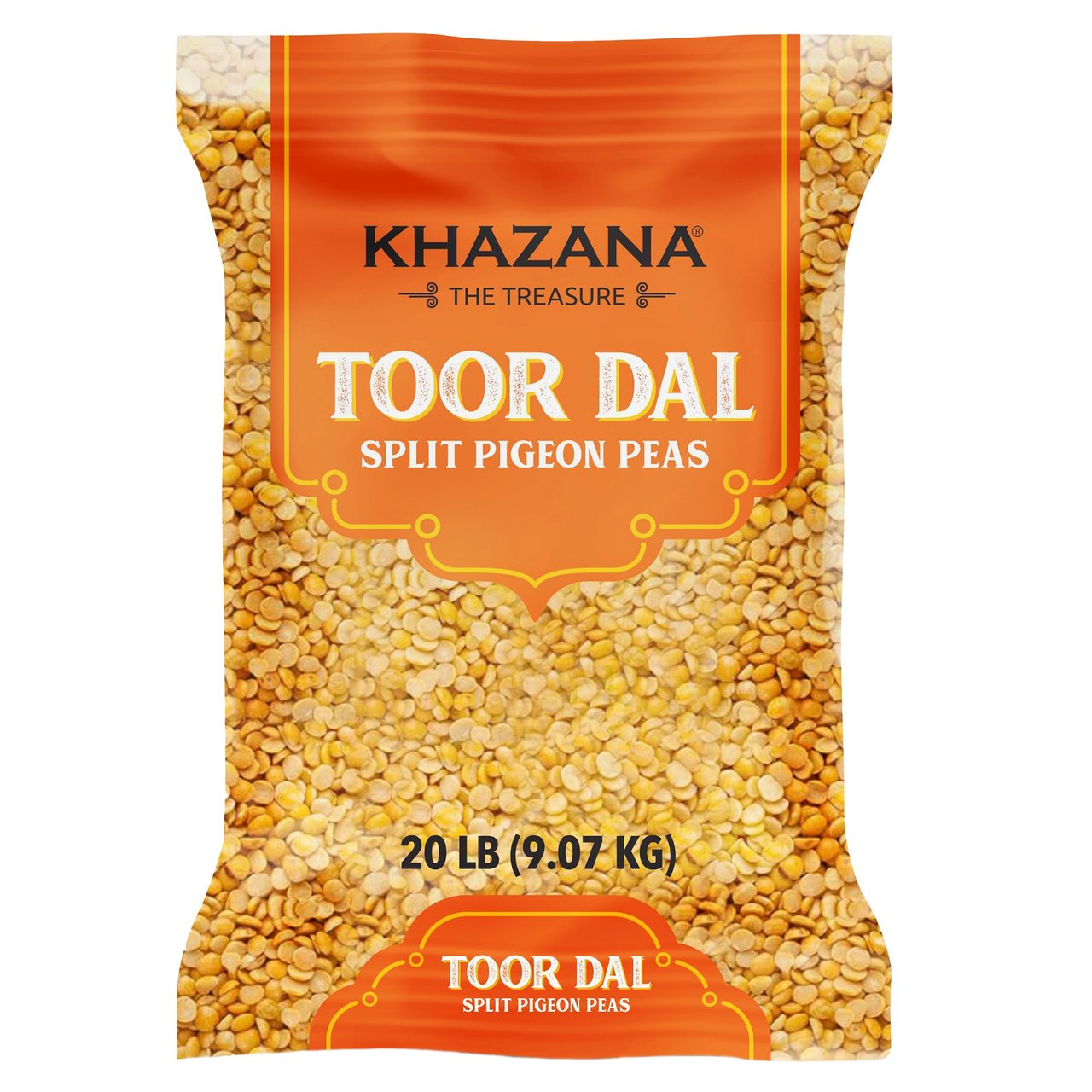 Khazana Toor Dal Split Pigeon Peas, 20 lbs - Image 1