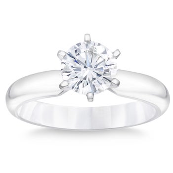 1.01 ct Round Brilliant Platinum Solitaire Ring, VVS2 Clarity, G Color