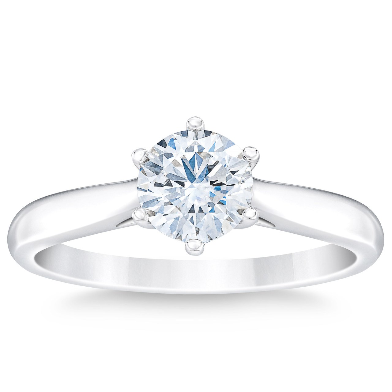 1.05 ct Round Brilliant Platinum Solitaire Ring, VS1 Clarity, E Color Diamond - Image 1