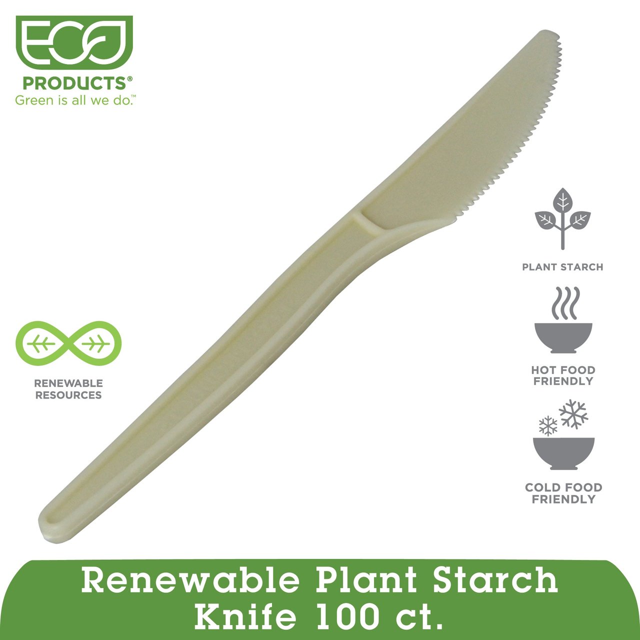 Eco-Products 7" Knife Beige 100 CT - Image 1
