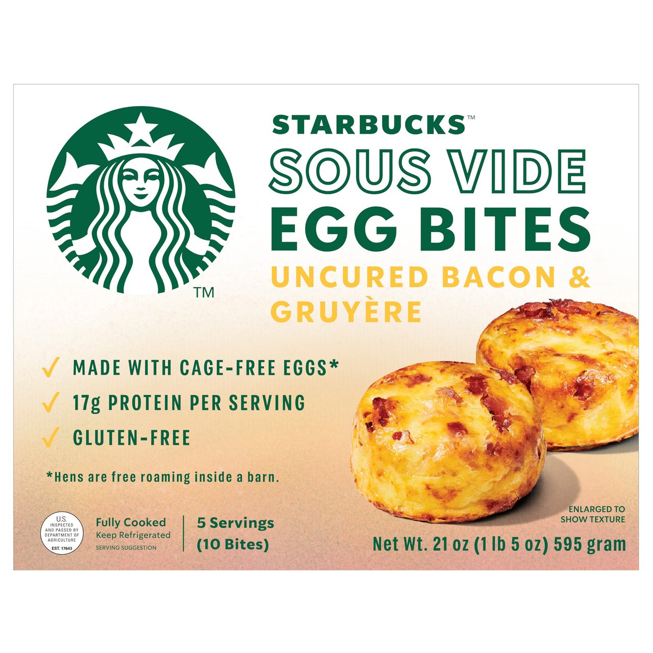 Starbucks Egg Bites Bacon & Gruyère 5/4.2 Ounce