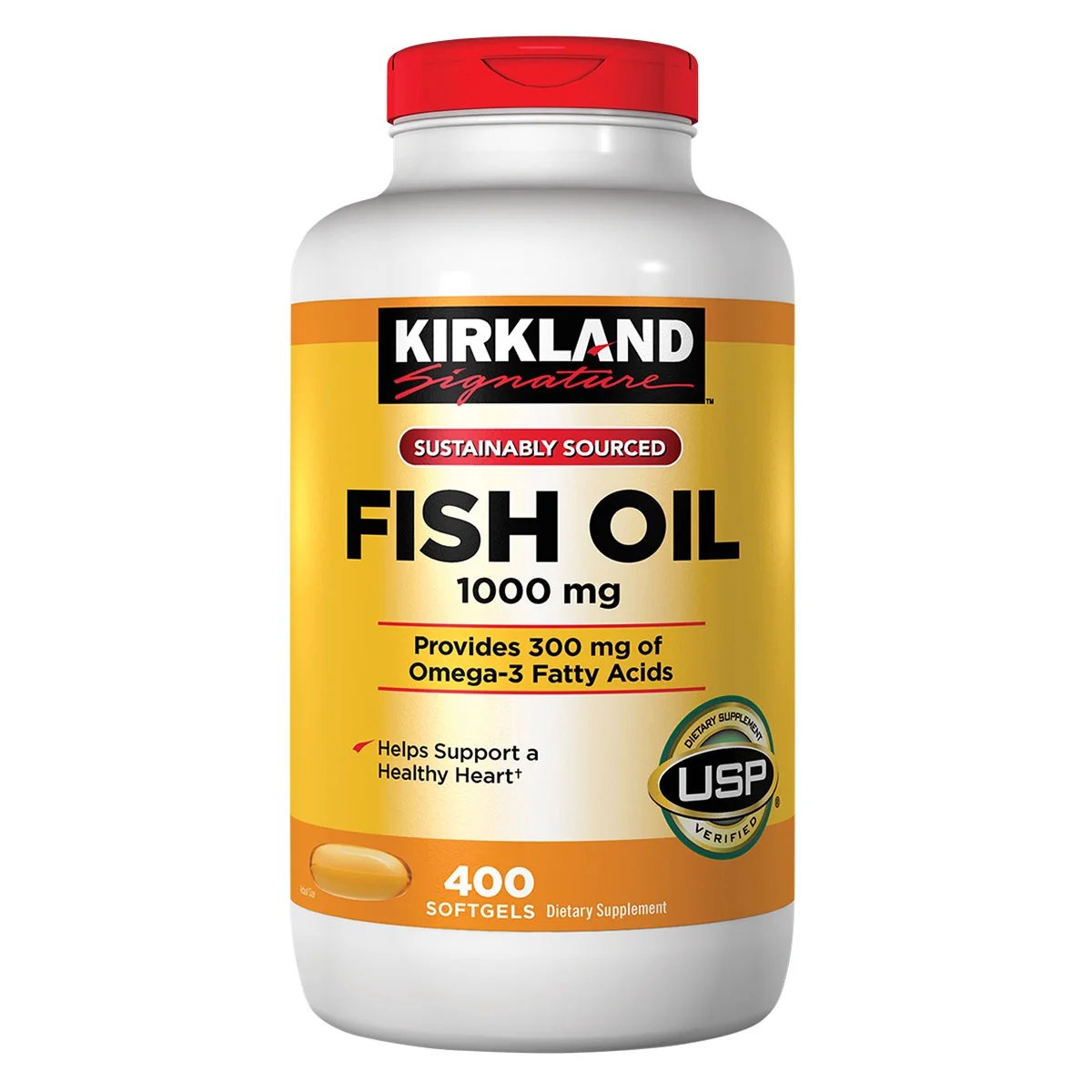 Kirkland Signature Fish Oil 1000mg 400 Softgels - Image 1