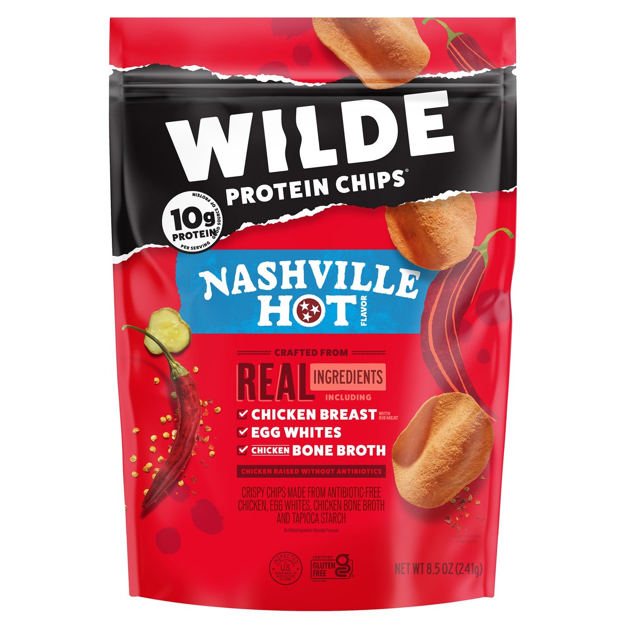Wilde Protein Chips Nashville Hot Chicken 8.5 oz - Image 1