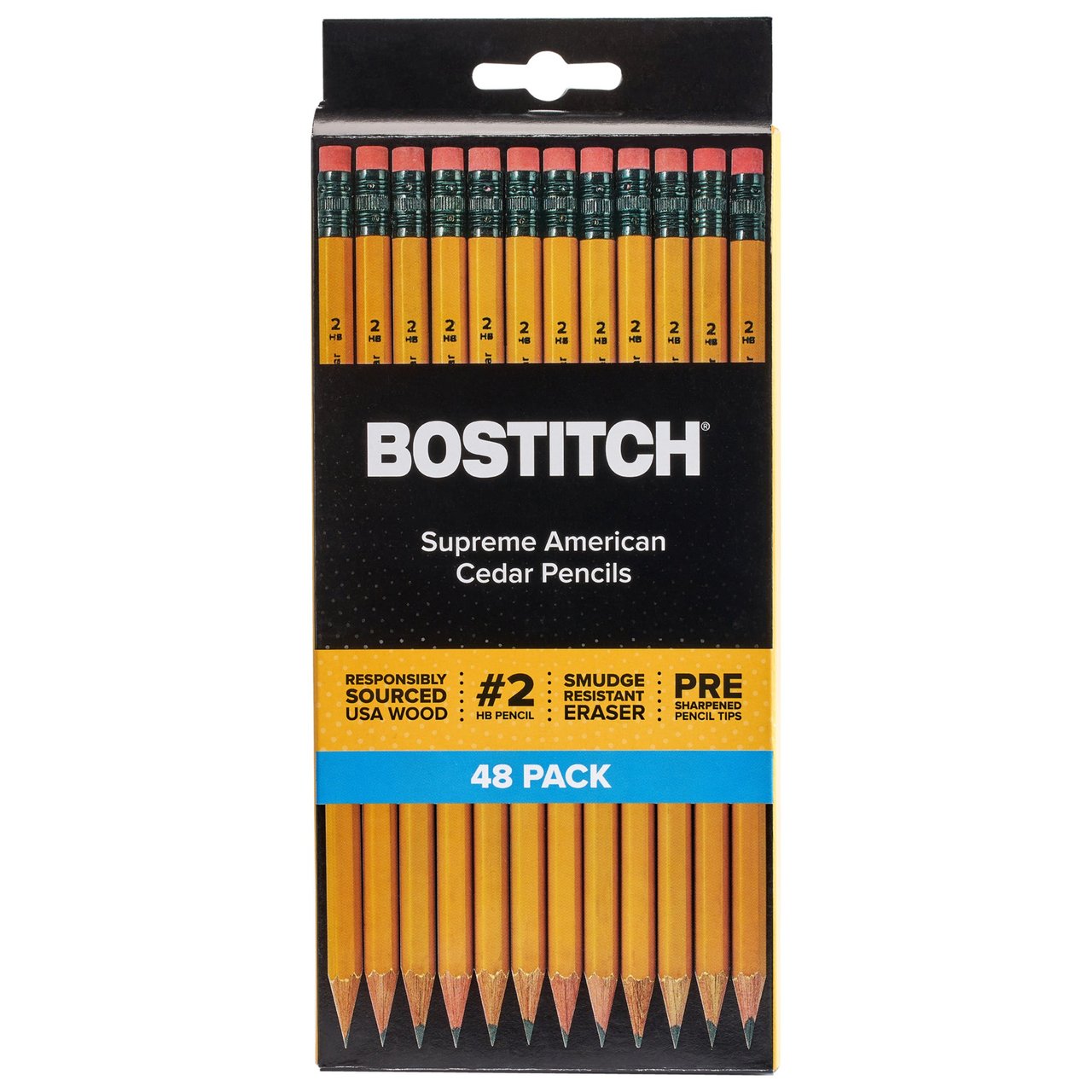 Bostitch Supreme American Cedar Pencils, 48-Pack