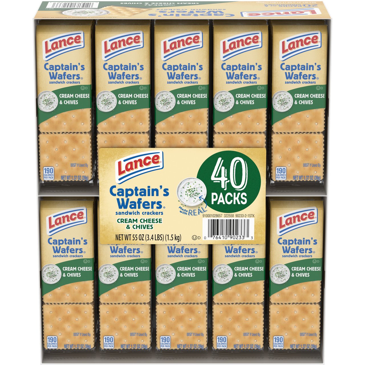 Lance Captain's Wafers Cream Cheese & Chives, 40 CT / 1.25 oz - Image 1