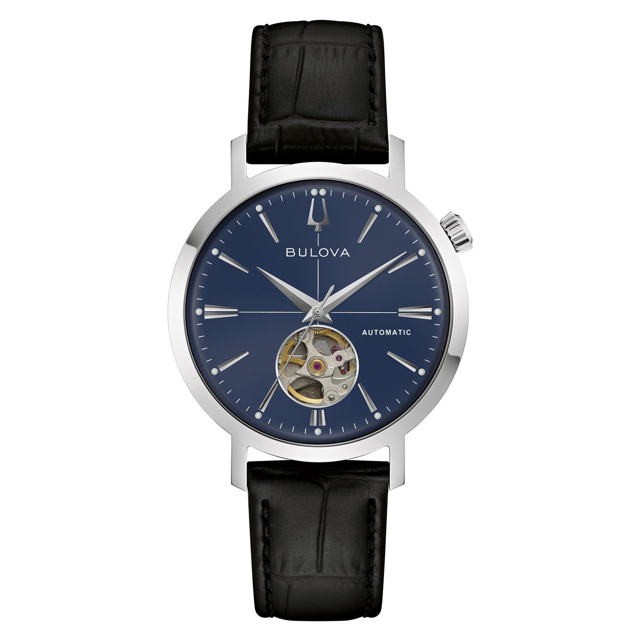 Bulova Men's Automatic Open-Heart Watch with Blue Dial, 38MM - Image 1