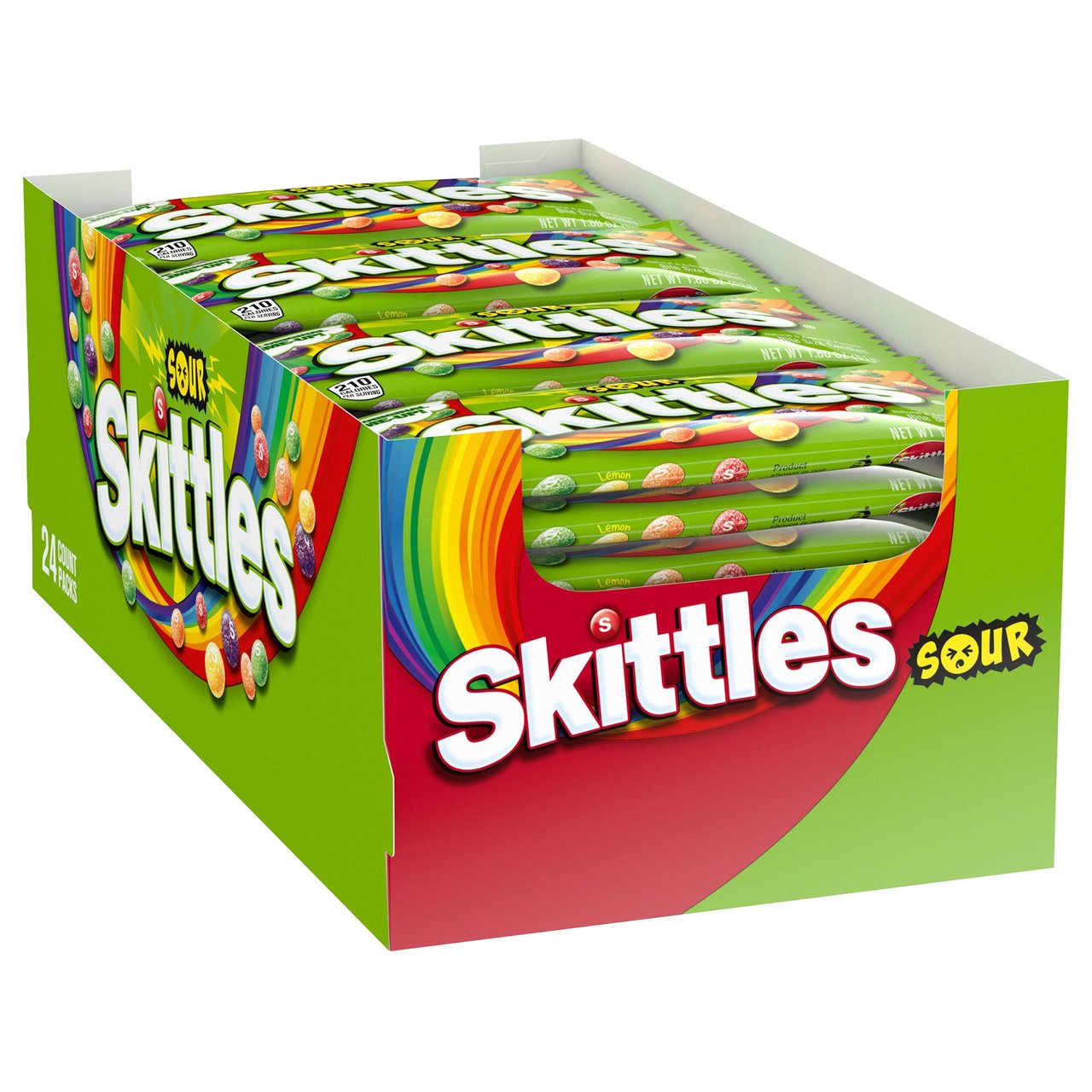 Skittles Sour Chewy Candy, 1.8 oz, 24-Count - Image 1