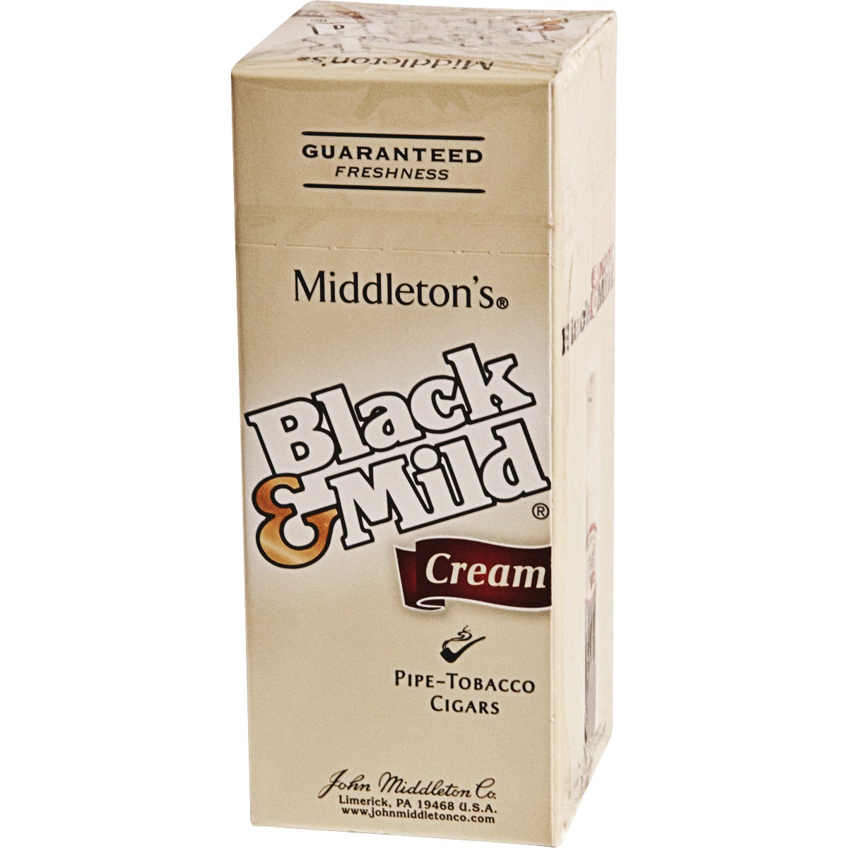 Black & Mild Cream Pipe Tobacco Cigars, Single, 25-Count Upright