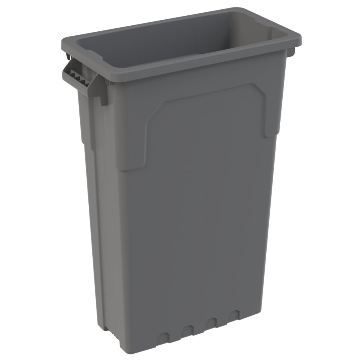 Continental Wall Hugger Trash Can, 23 Gallon, Gray - Image 1