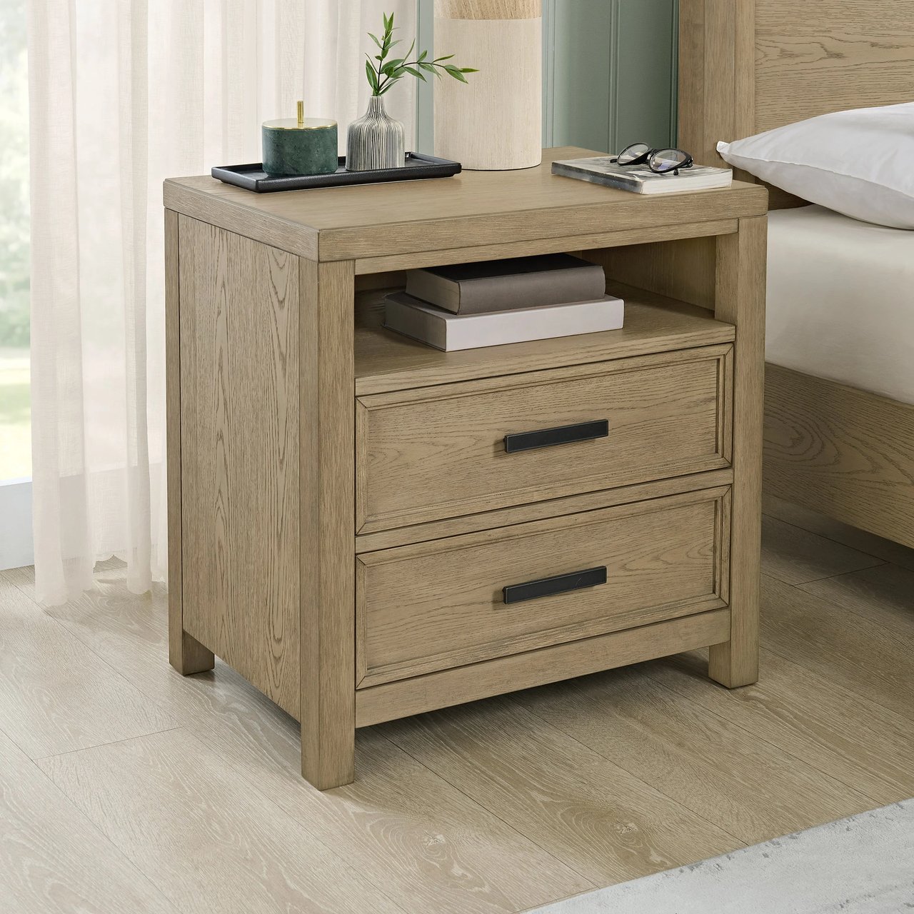 Universal Broadmoore Oaklynn Panel Nightstand - Image 1