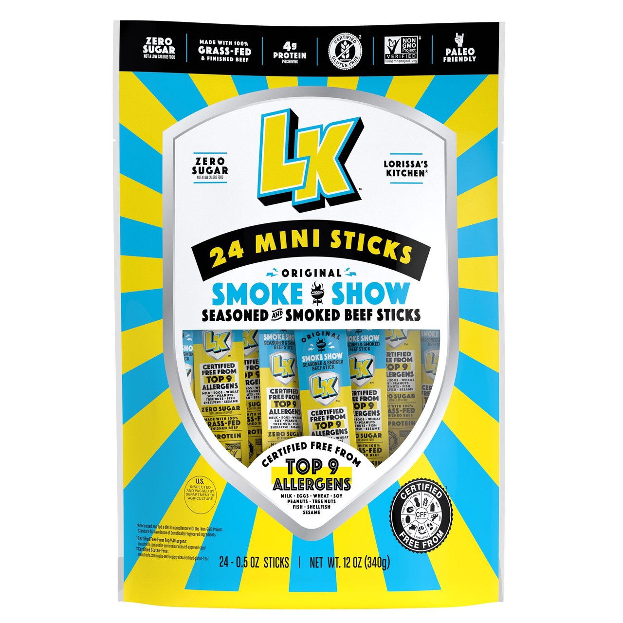 Lorissa's Kitchen Mini Beef Sticks 12 Ounce Bag - Image 1