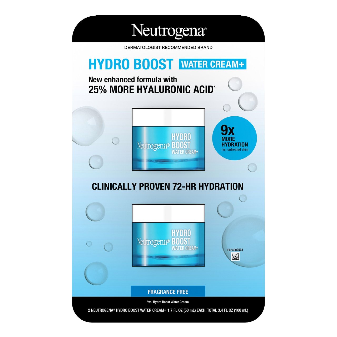 Neutrogena Hydro Boost Water Cream, 2-Pack, 1.7 oz - Image 1