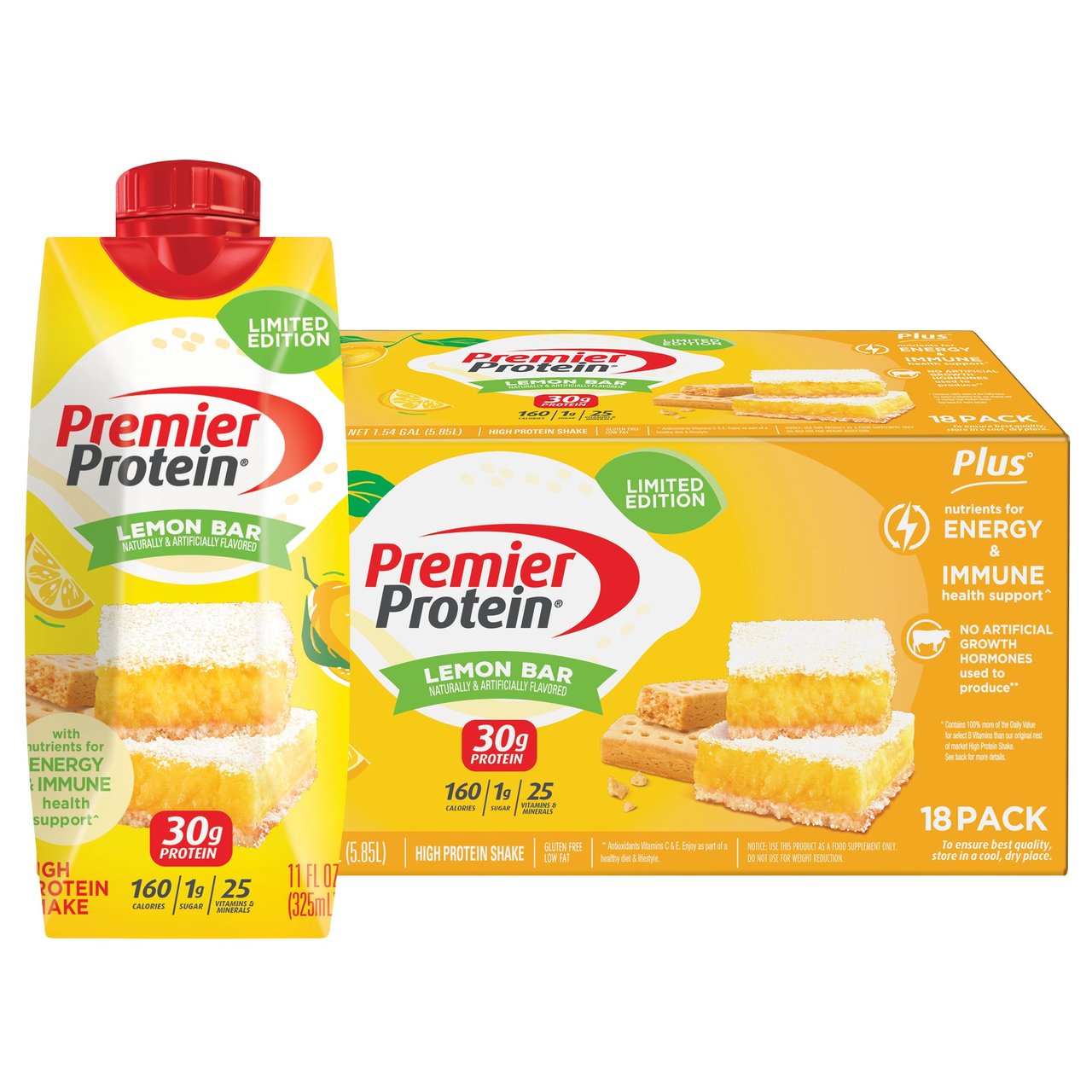 Premier Protein Lemon Bar Shake 18/11 FL OZ - Image 1