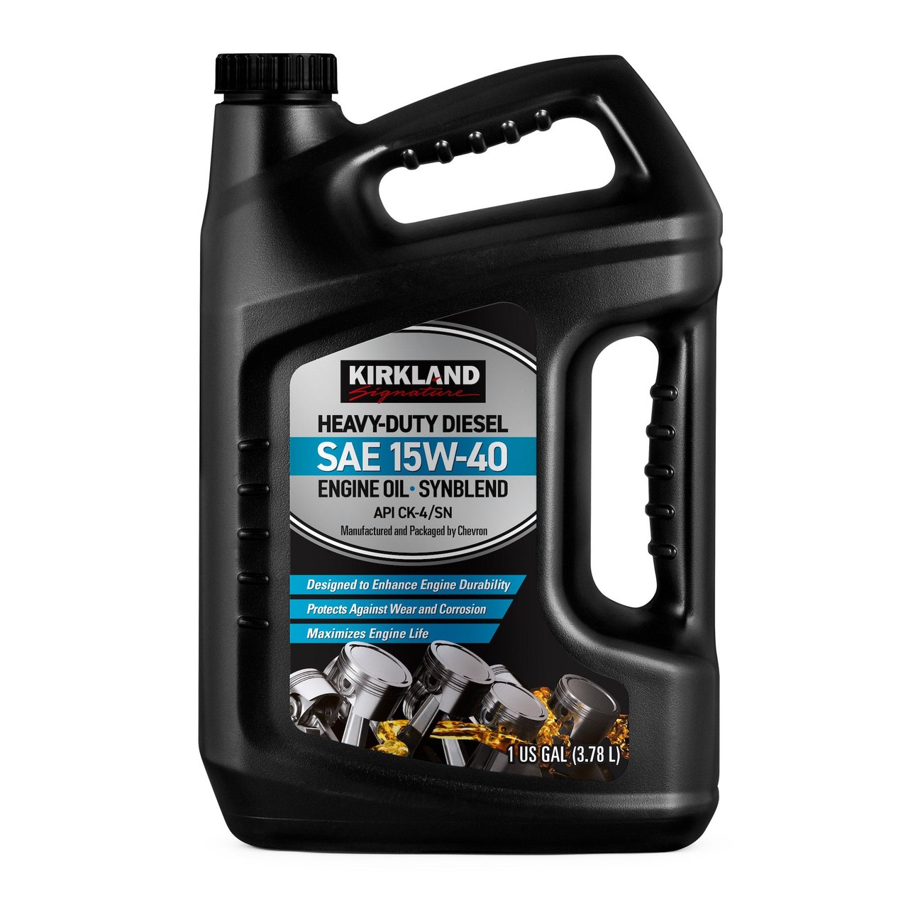 Kirkland Signature Heavy Duty Diesel 15W40 Synthetic Blend 3/1 Gal - Image 1