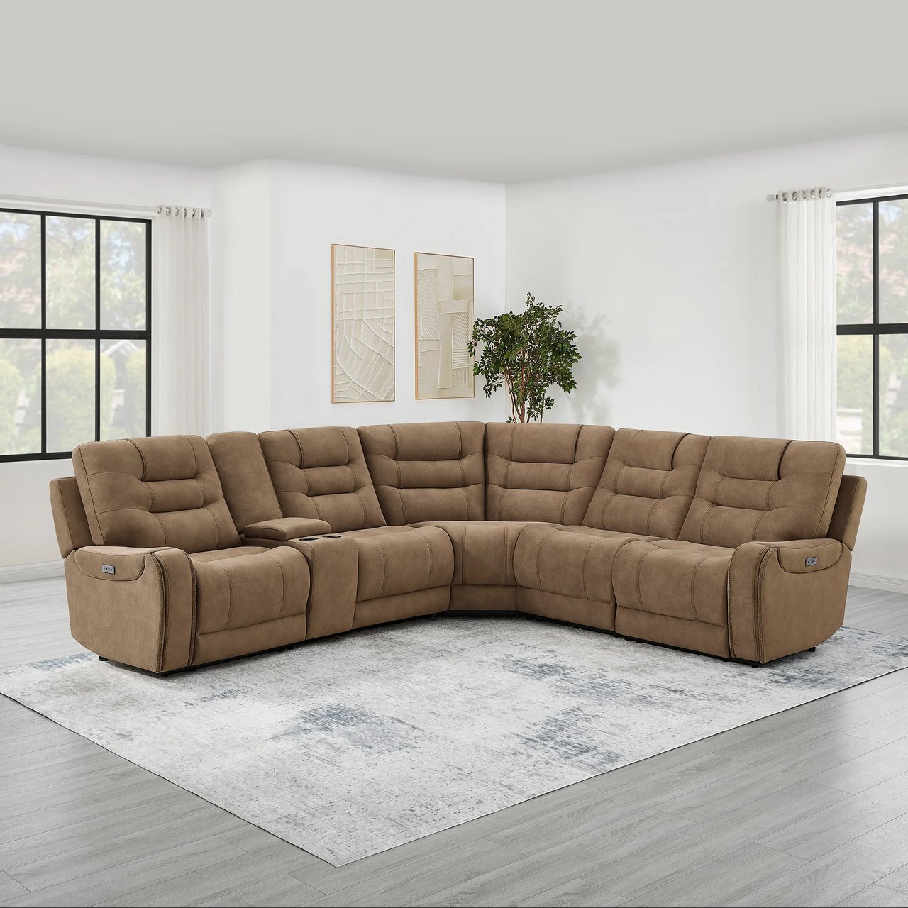 Barcalounger Carmelo Fabric Power Sectional - Image 1