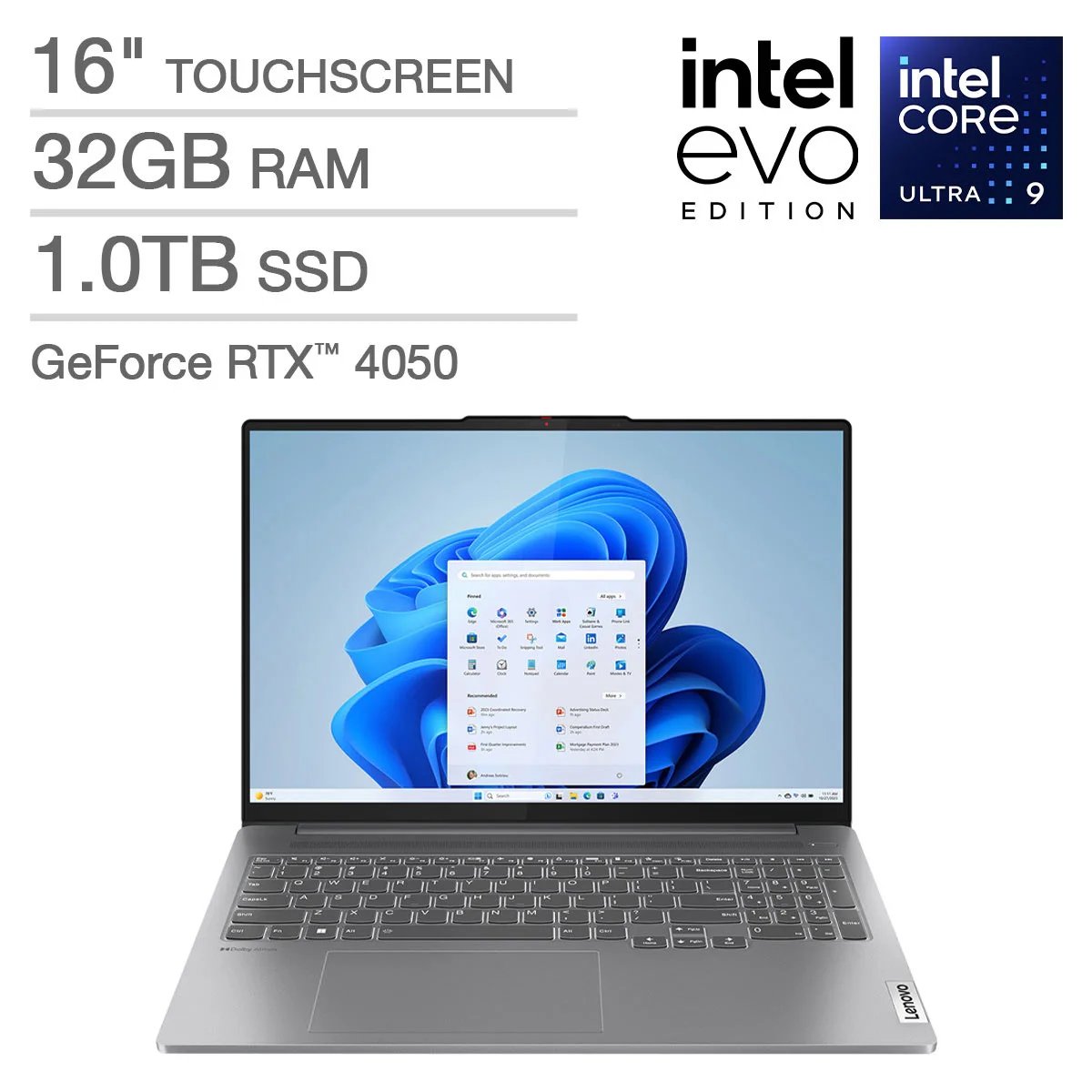 Lenovo IdeaPad Pro 5i 16" Touchscreen Intel Evo Platform Laptop - Intel Core Ultra 9 185H - 32GB RAM - 1TB SSD - Image 1