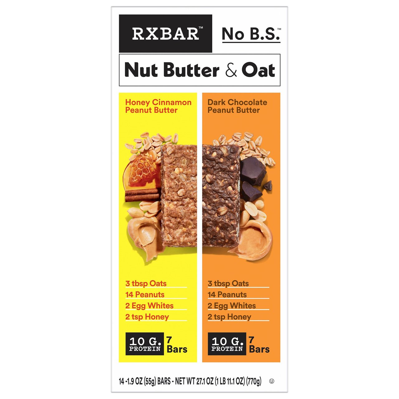 RXBAR Nut Butter & Oat Variety Pack, 14 Bars, 1.83 oz Each - Image 1
