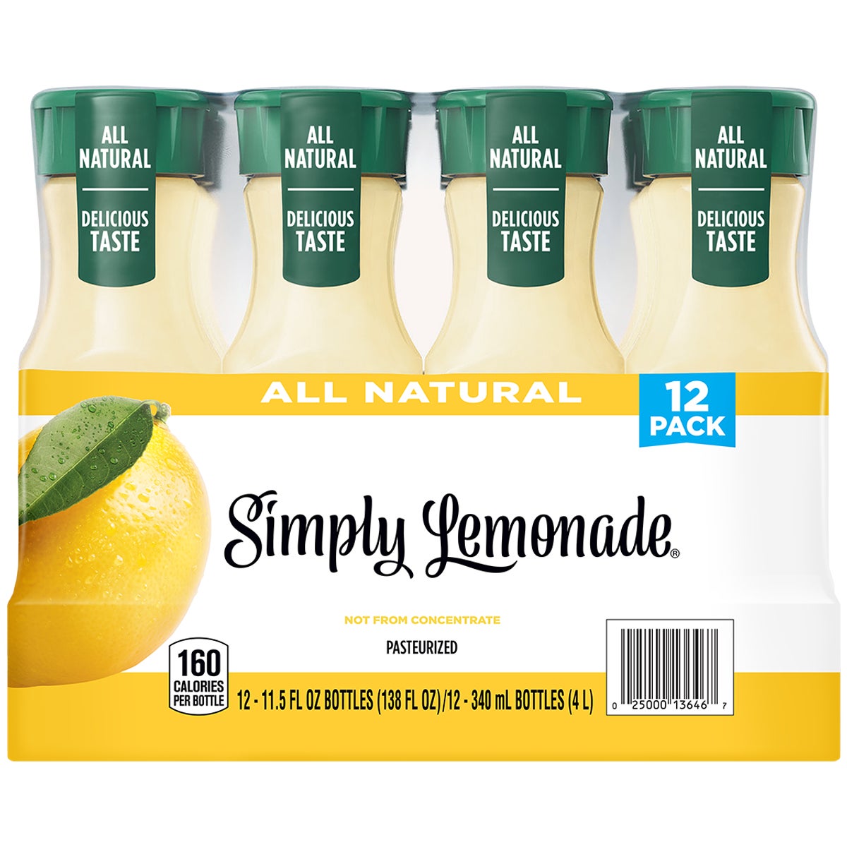 Simply Lemonade All Natural, 12-Pack/11.5 fl oz Bottles - Image 1