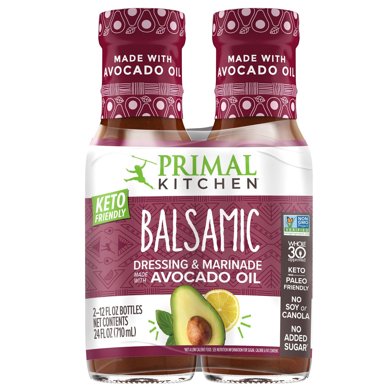 Primal Kitchen Balsamic Vinaigrette Dressing & Marinade, 2 Pack, 12 oz Each - Image 1