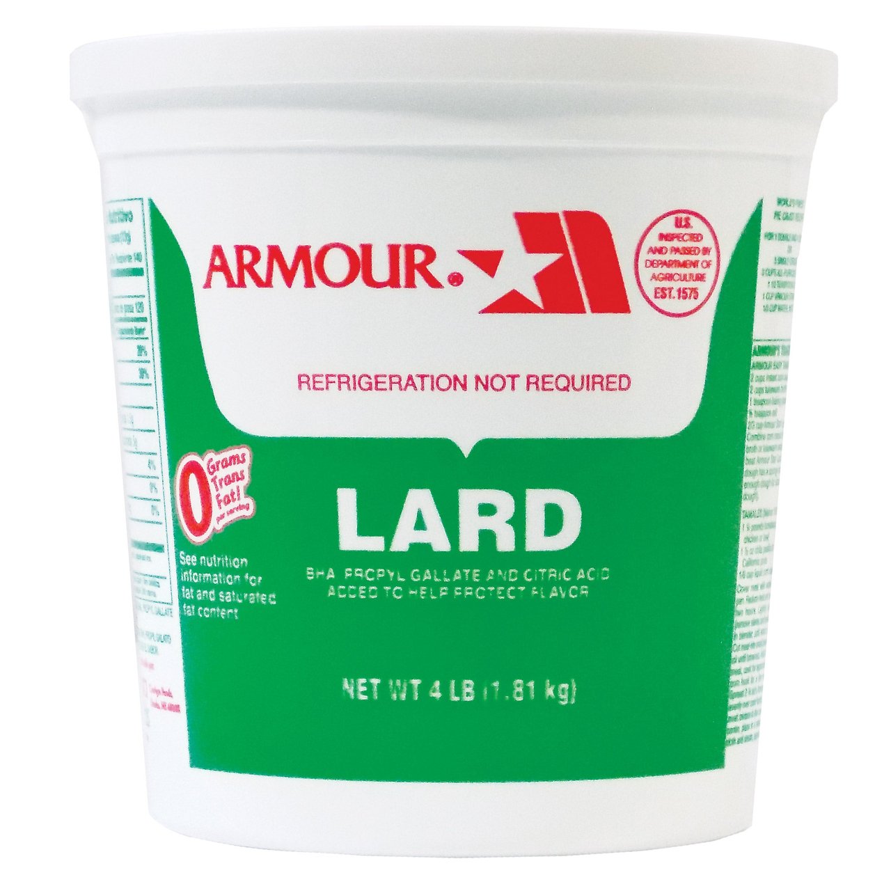 Armour Lard 4 Pounds - Image 1
