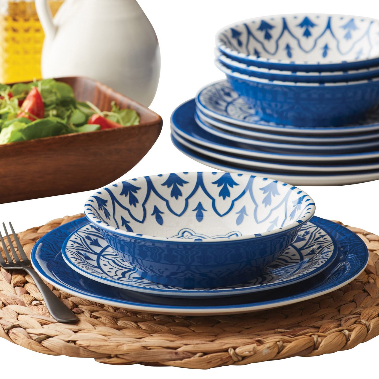 Pandex 12-Piece Melamine Dinnerware Set - Image 1
