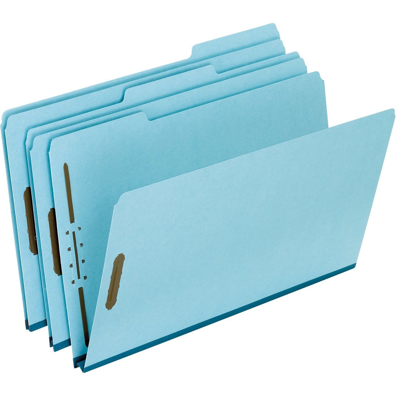 Pendaflex File-Fast Pressboard Folders, 2 Fasteners, 1/3 Cut Tab, Legal Size, Blue, 25 ct